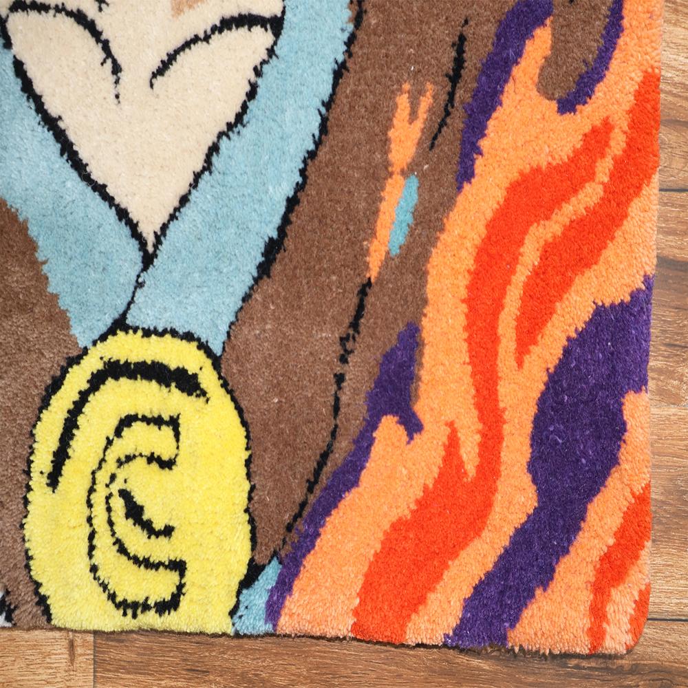 Hand Tufted Anime Rug, Cartoon Character Wool Rug