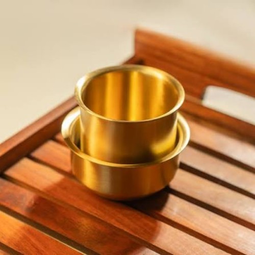 Rustic Copper Coffee Tumbler Set - Color: Gold