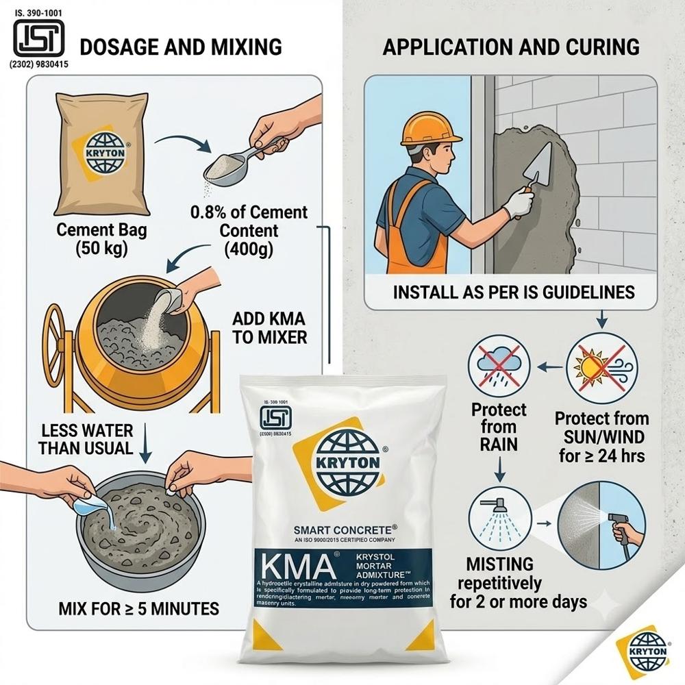 20 KG Krystol Mortar Admixture (KMA) Bag | Crystalline Waterproofing Additive for Cement Mortar