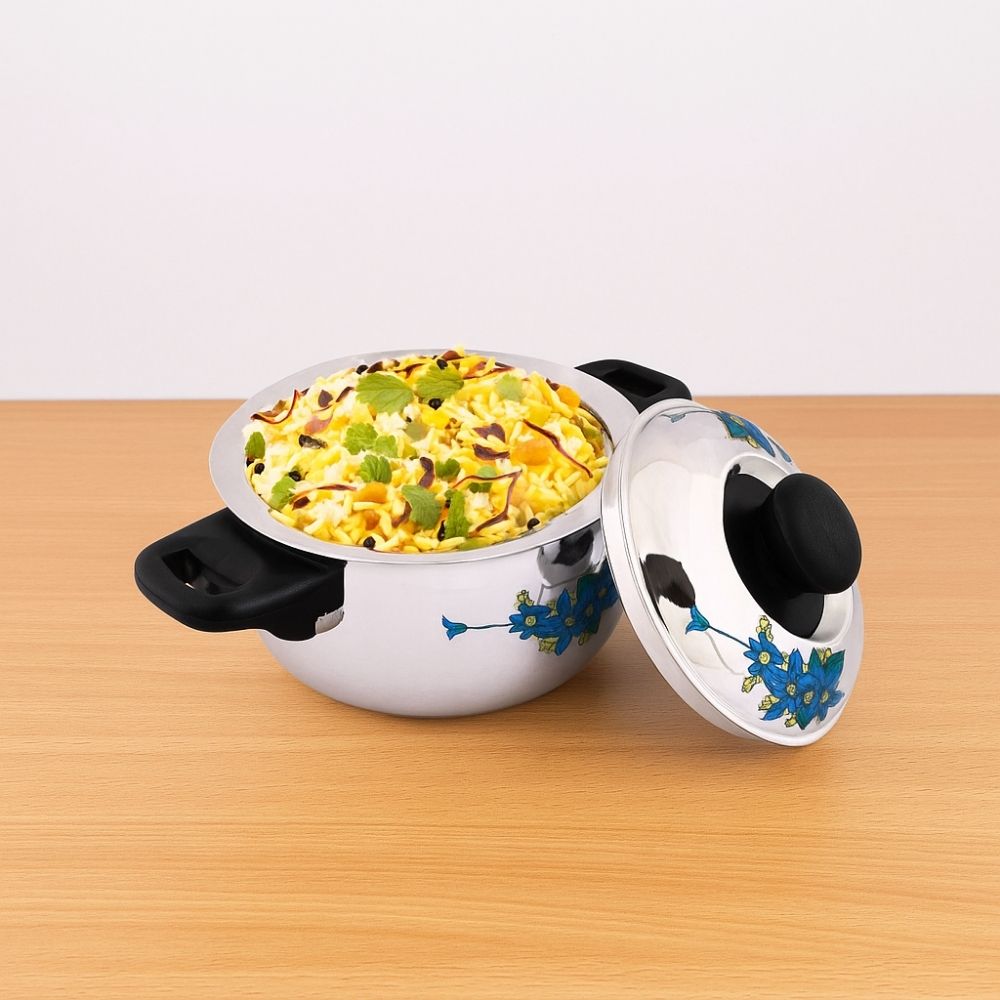 Stainless Steel Casserole 2 Litre Premium Insulated Food-Grade Hot Pot for Serving & Storing Food
