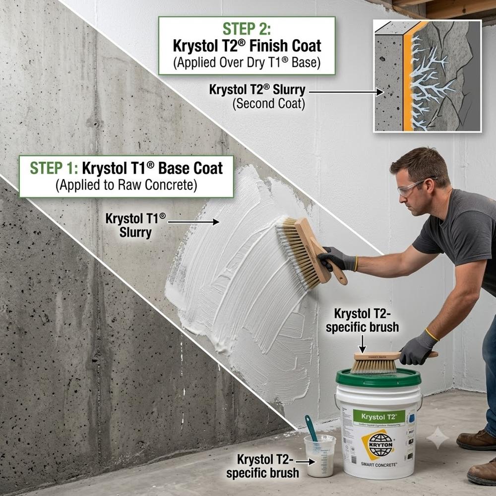 25 KG Krystol T2 Bucket | Crystalline Concrete Waterproofing System for Walls, Basements & Water Tanks