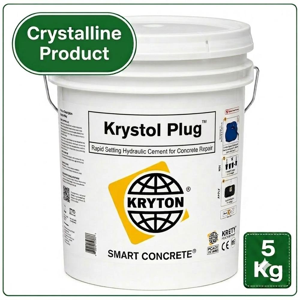 5 KG Krystol Plug Bucket | Rapid Setting Hydraulic Crystalline Cement for Instant Leak Sealing & Concrete Repairs