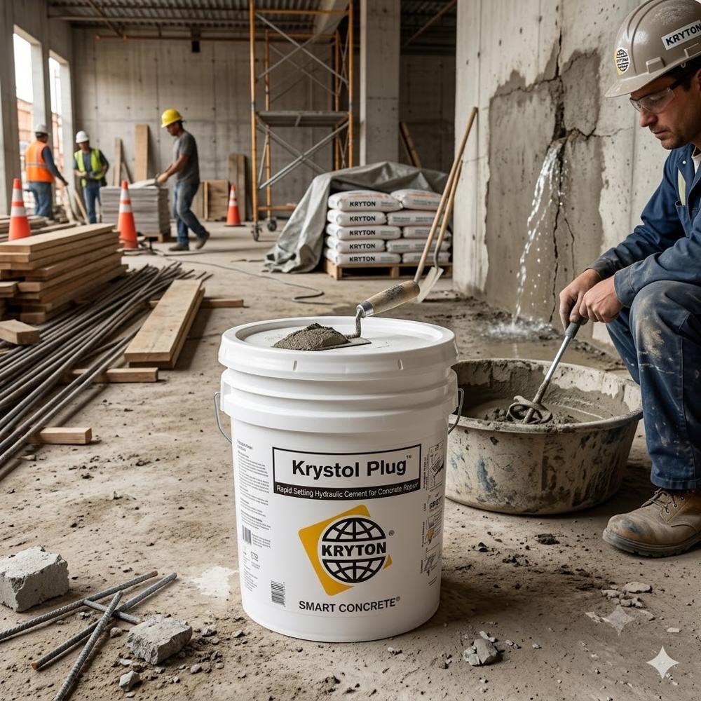 5 KG Krystol Plug Bucket | Rapid Setting Hydraulic Crystalline Cement for Instant Leak Sealing & Concrete Repairs
