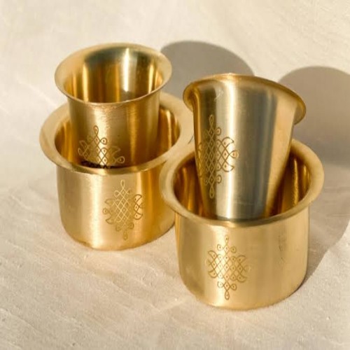 Premium Finish Copper Cup Set - Color: Gold
