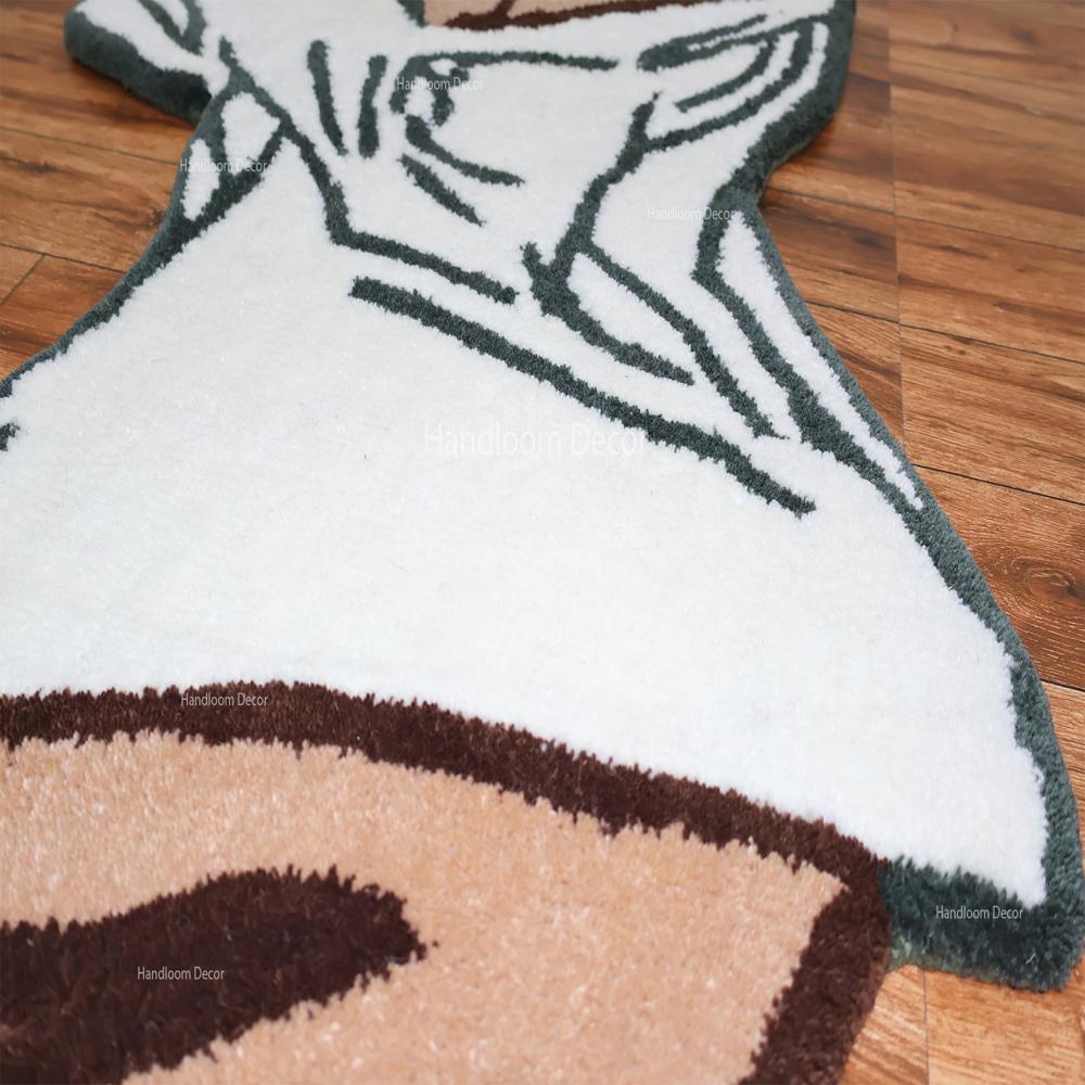 Minimalist Abstract Face Tufted Rug
