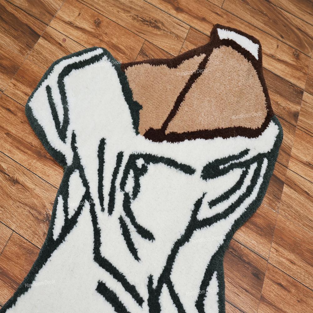 Minimalist Abstract Face Tufted Rug