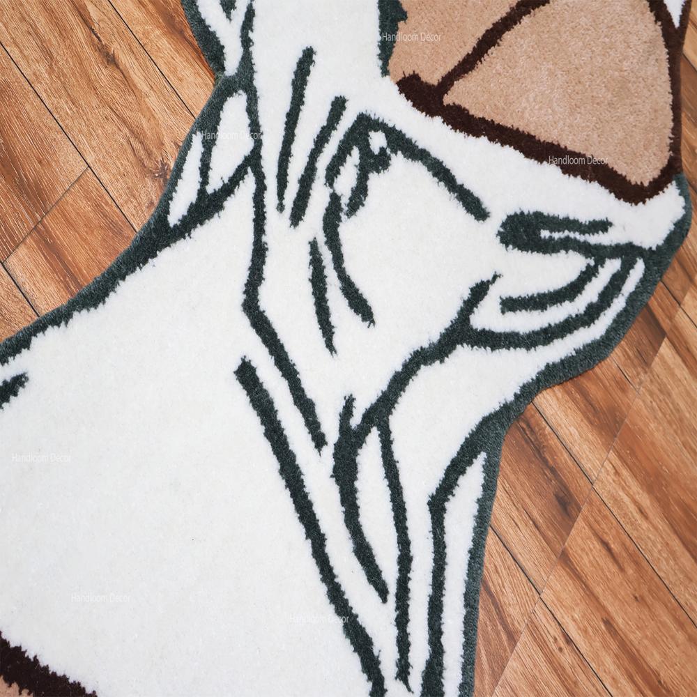Minimalist Abstract Face Tufted Rug