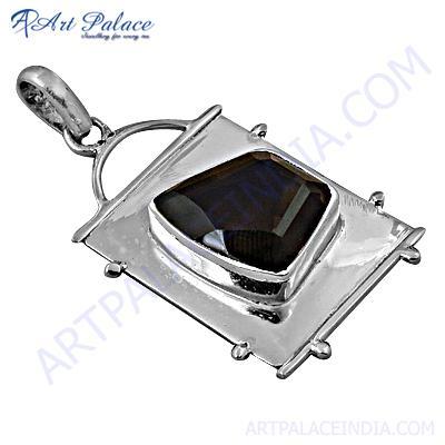 नवीनतम स्मोकी क्वार्ट्ज रत्न चांदी का लटकन