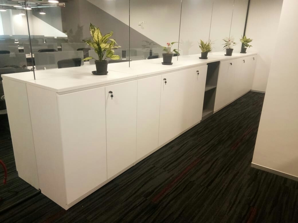 White Office Wooden Storage Shelf