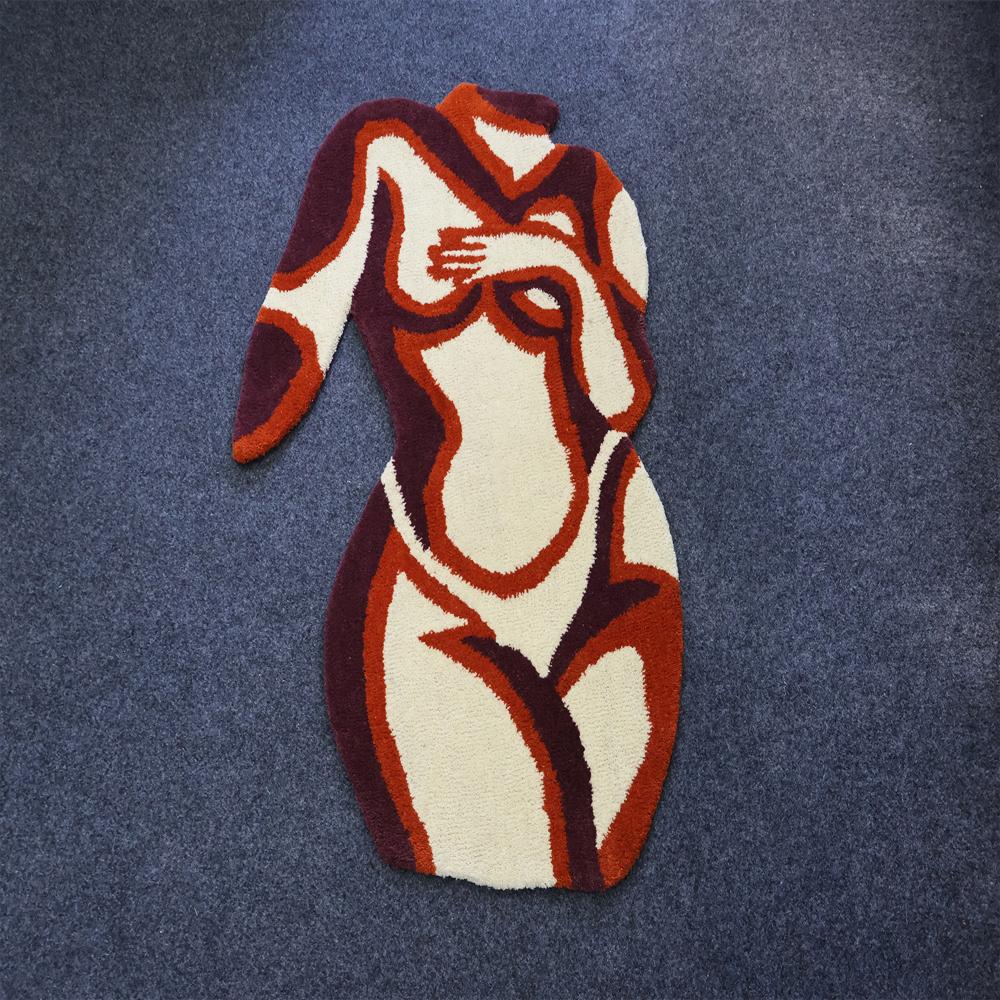Abstract Woman Tufted Rug
