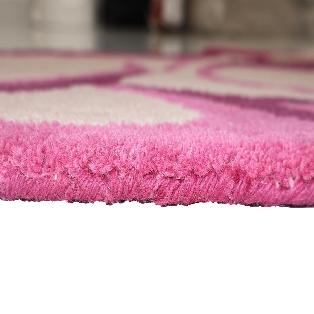 Pink Abstract Woman Tufted Rug