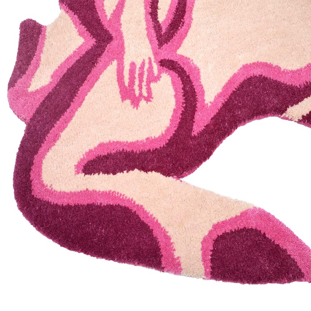 Pink Abstract Woman Tufted Rug