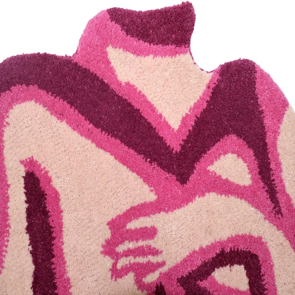 Pink Abstract Woman Tufted Rug