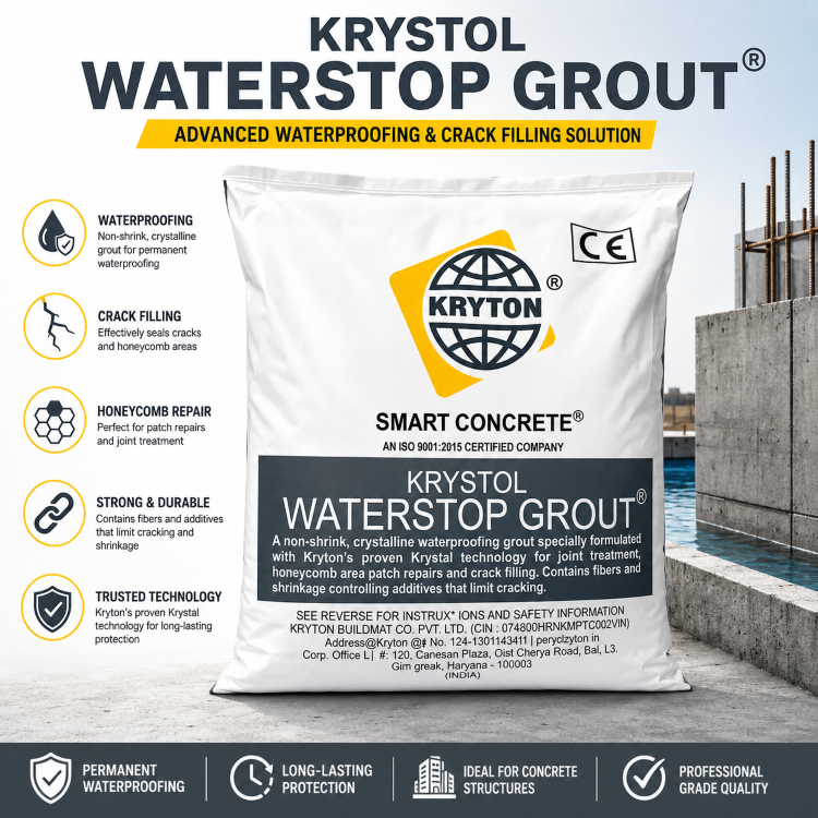15 KG Krystol Waterstop Grout Bag | Crystalline Waterproof Grout for Concrete Joints & Leak Sealing
