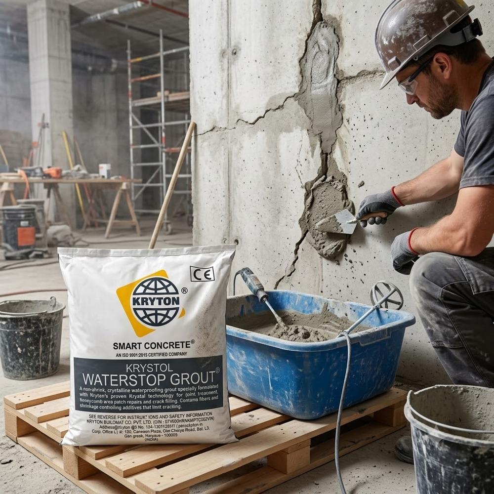 15 KG Krystol Waterstop Grout Bag | Crystalline Waterproof Grout for Concrete Joints & Leak Sealing