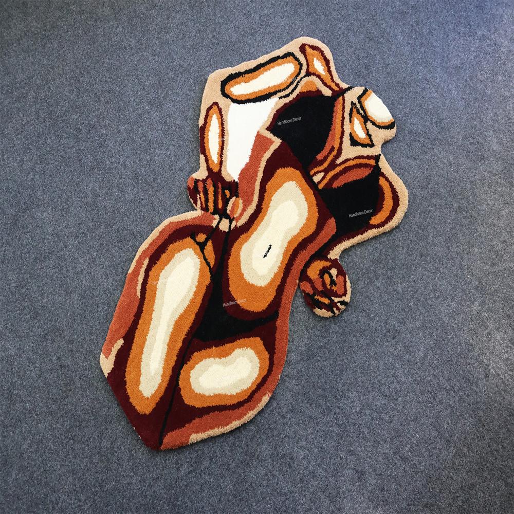 Abstract Female Figure Tufted Rug