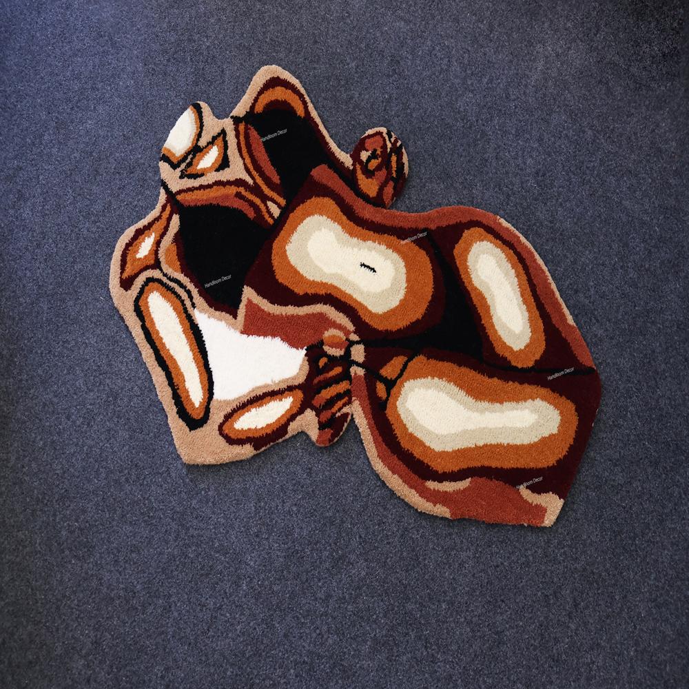 Abstract Female Figure Tufted Rug