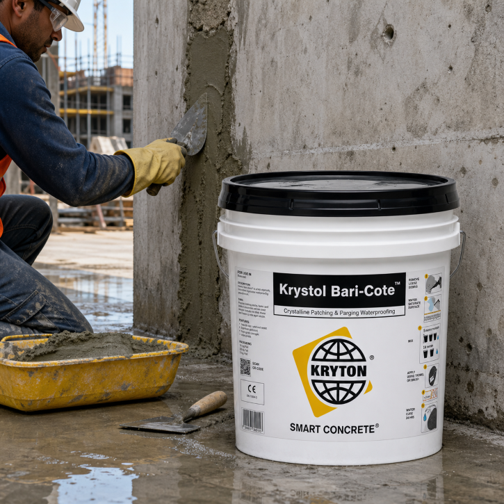 Krystol BariCot 25 KG Bucket | Crystalline Waterproofing Grout & Repair Mortar for Concrete Cracks, Joints & Holes