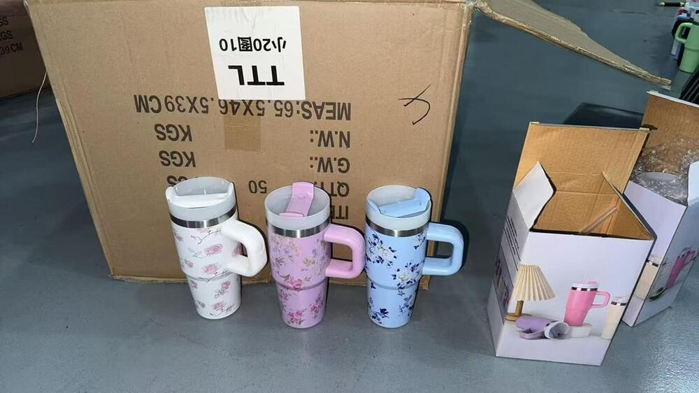 40oz Cherry Tumbler with Handle