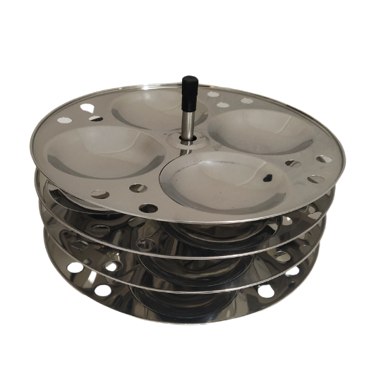 Idli Maker with 4 Plates, Stainless steel Idli Cooker, SAIL Salem Idli Cooker, Steamer for Soft and Fluffy Idlis, Premium Quality, Idly Pot, South Indian Dish No Rust And Crack, Food Grade, Dishwasher Safe