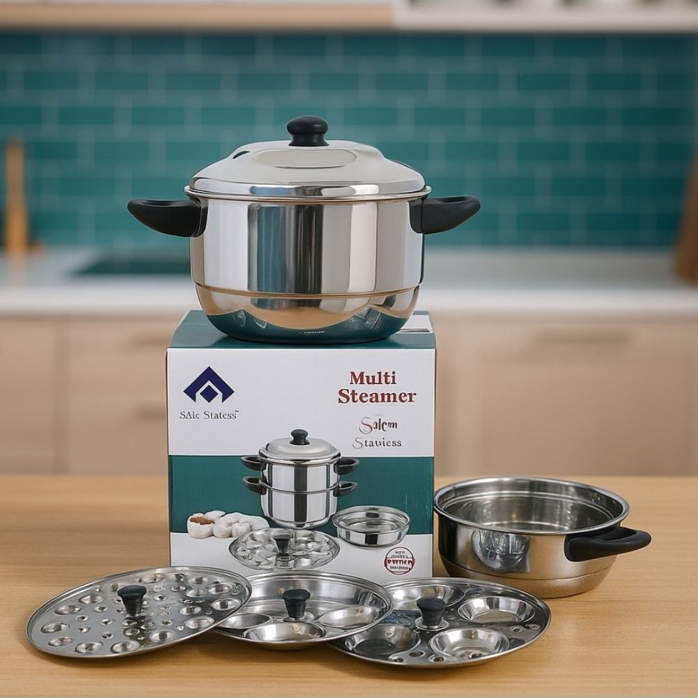 SAIL SALEM Stainless Steel Multi Steamer & Idli Maker | Multi-Tier Idli Cooker | Durable Rust-Free Kitchen Cookware