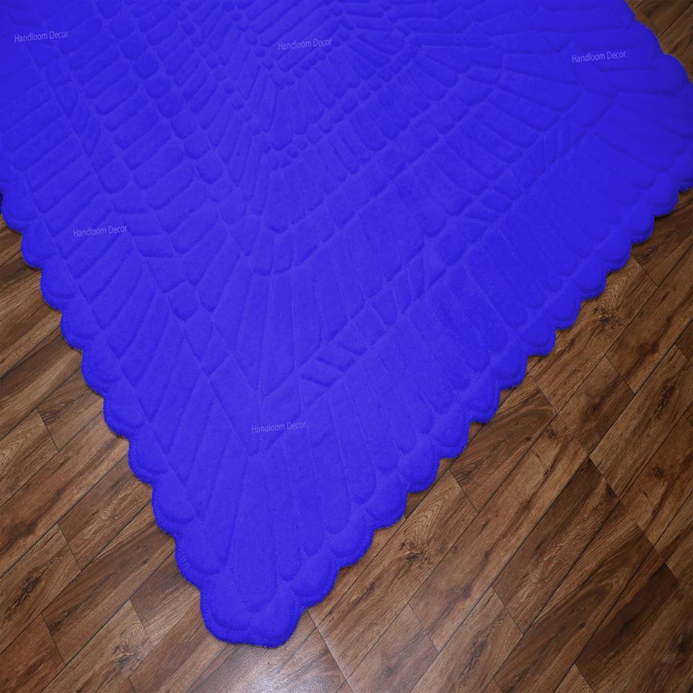 Blue Minimalist Tufted Rug