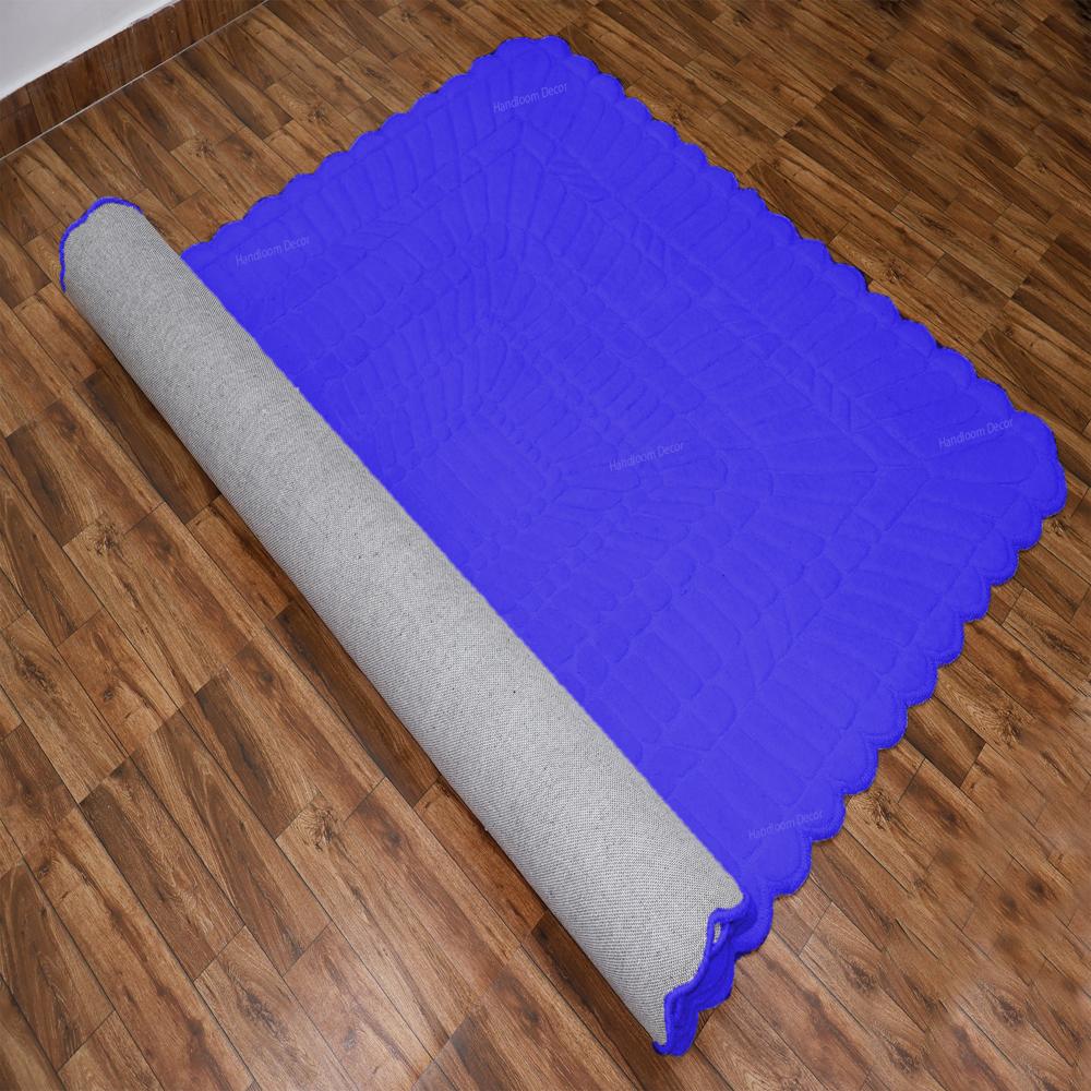 Blue Minimalist Tufted Rug