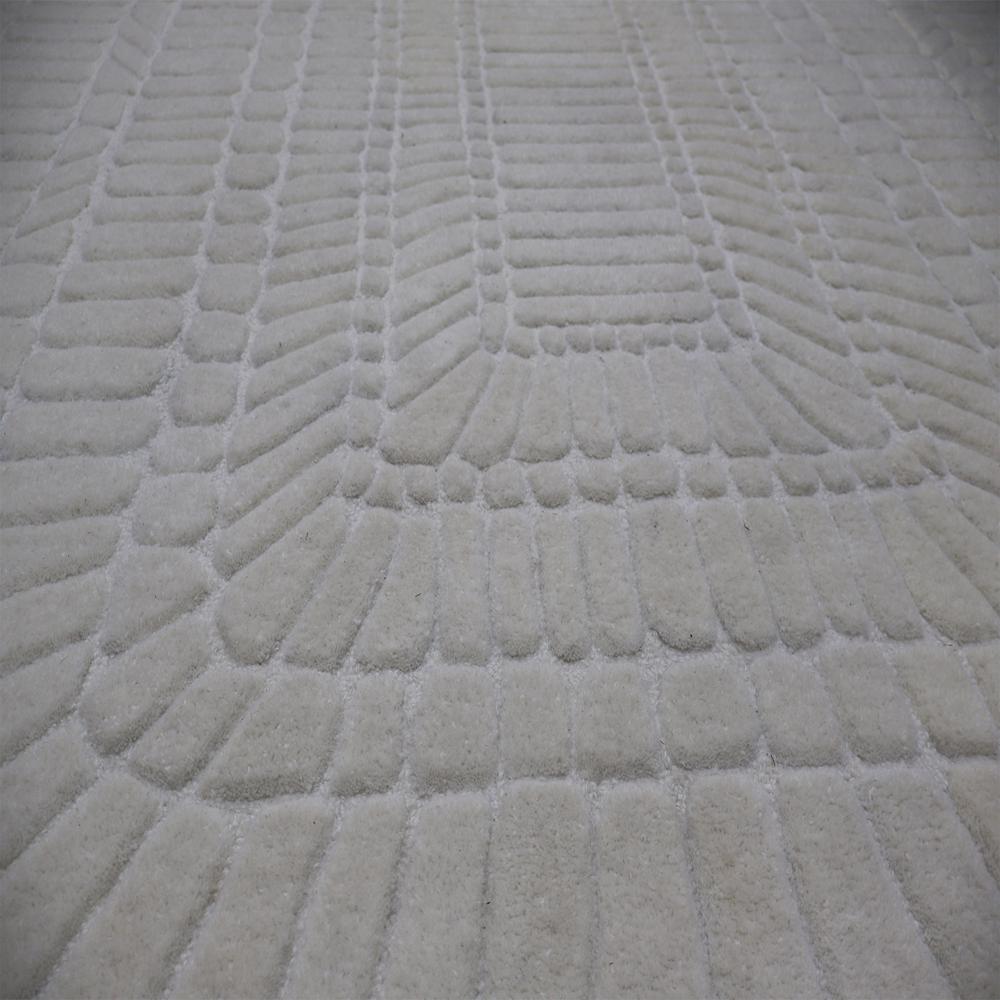 White Minimalist Tufted Rug