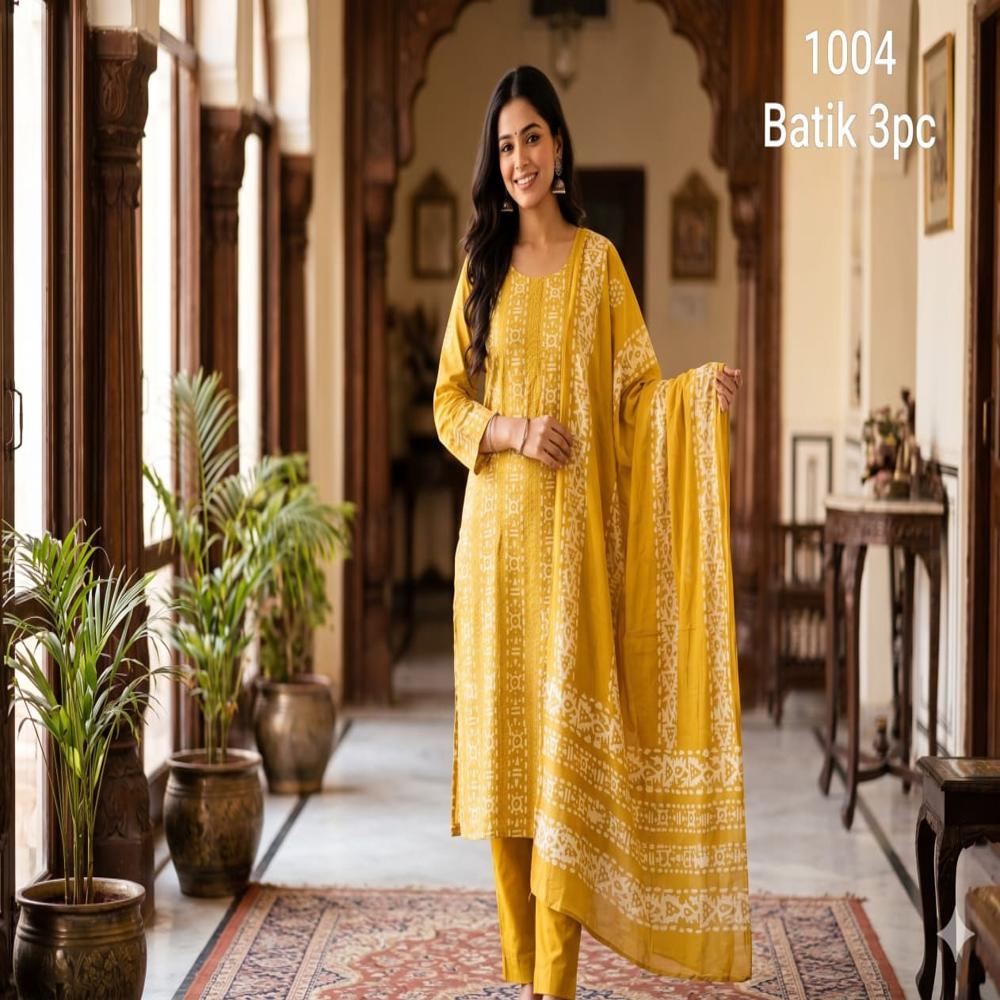Kurti Pant Dupatta Set Batik - Ethnic Region: Indian