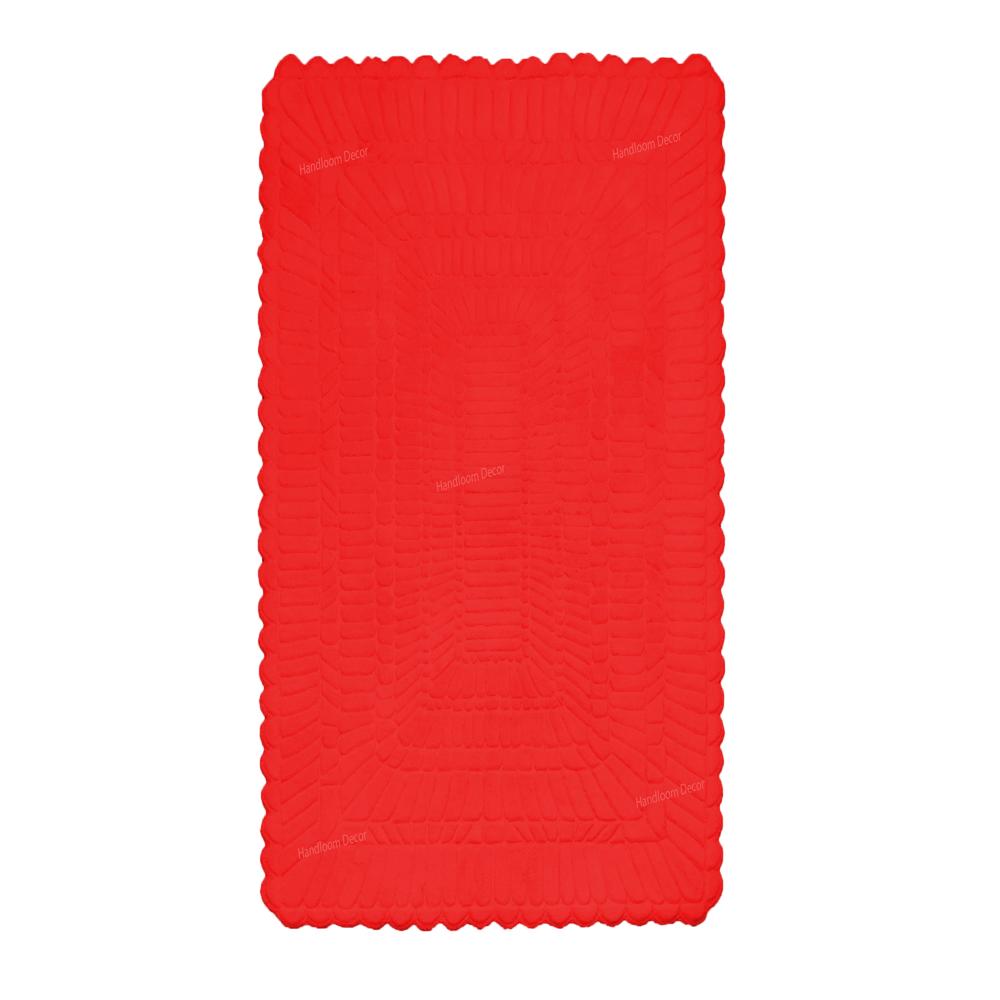 Red Minimalist Tufted Rug