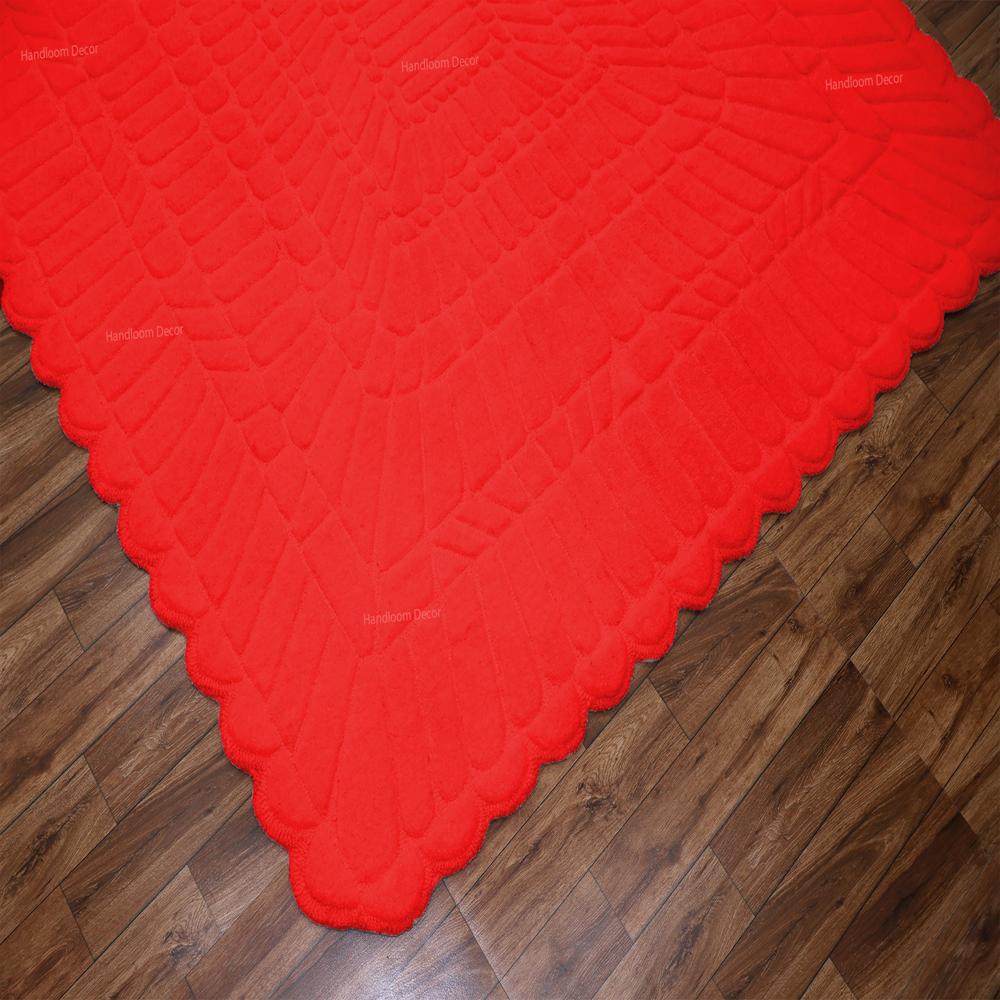 Red Minimalist Tufted Rug