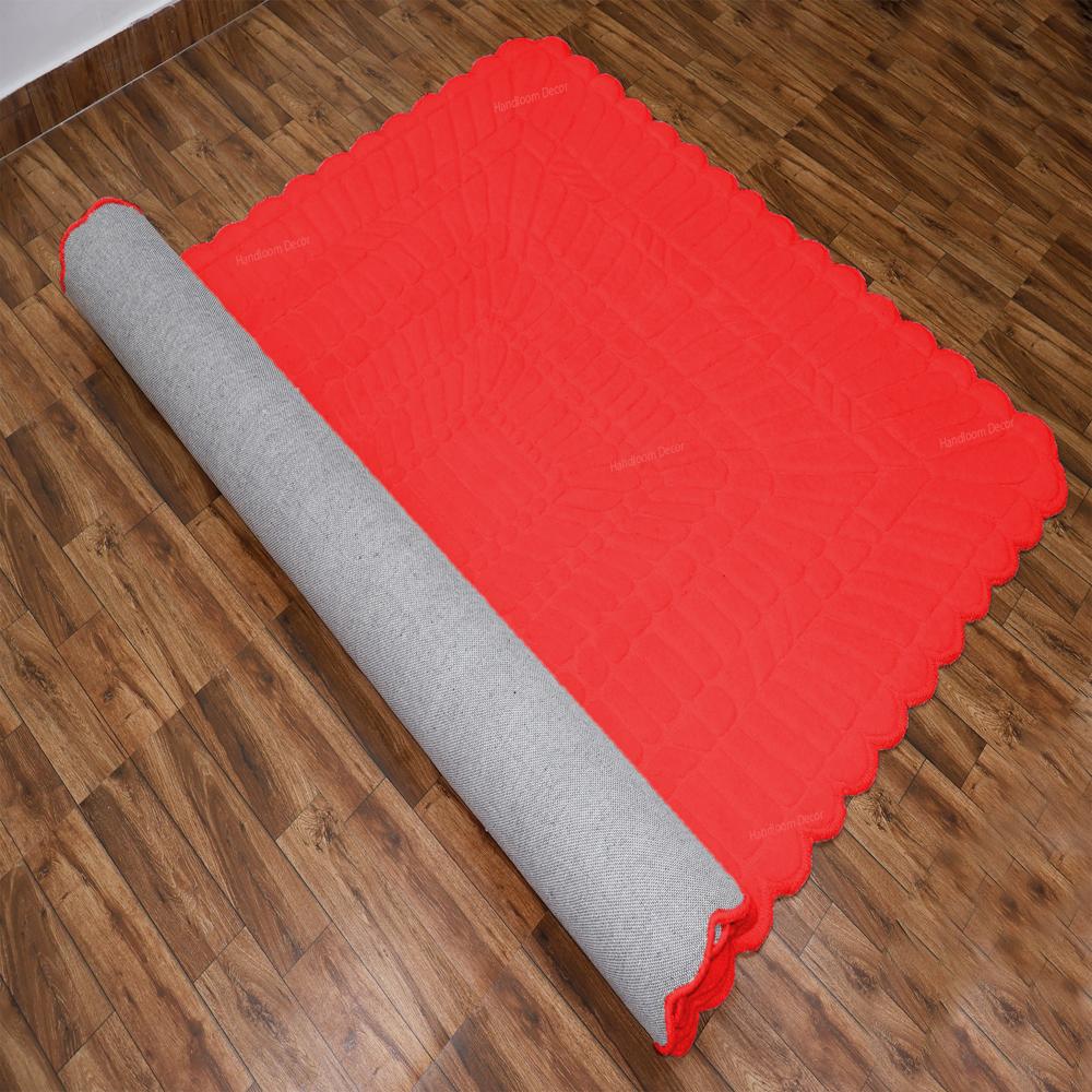 Red Minimalist Tufted Rug
