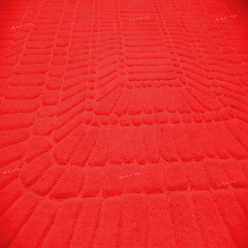 Red Minimalist Tufted Rug