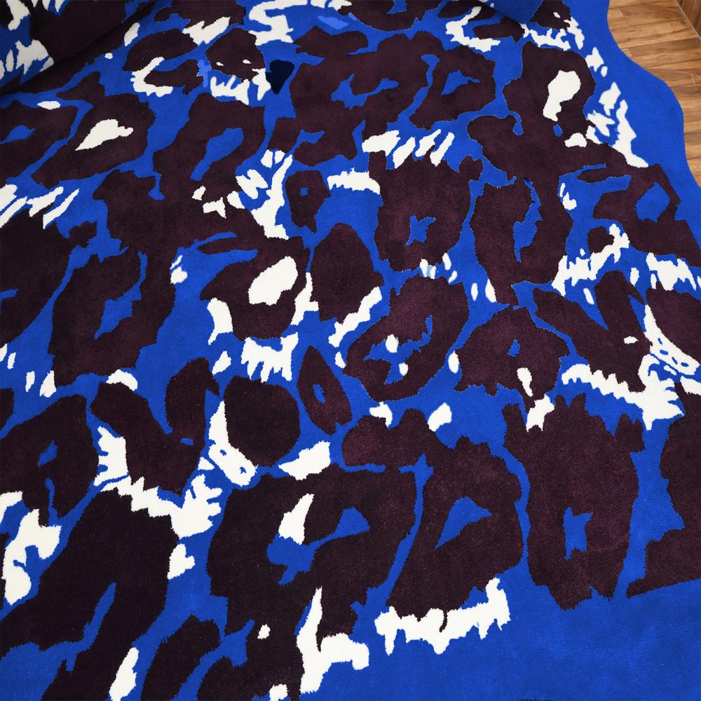Blue Abstract Tufted Rug