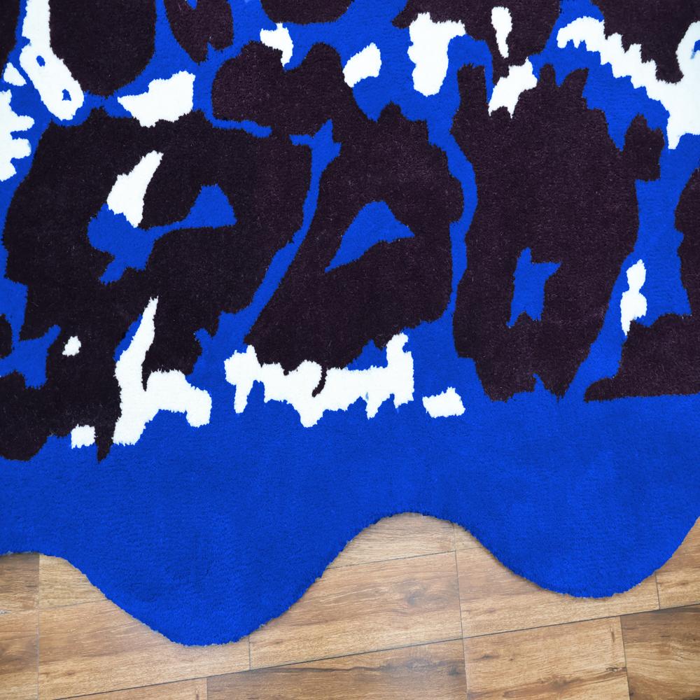 Blue Abstract Tufted Rug