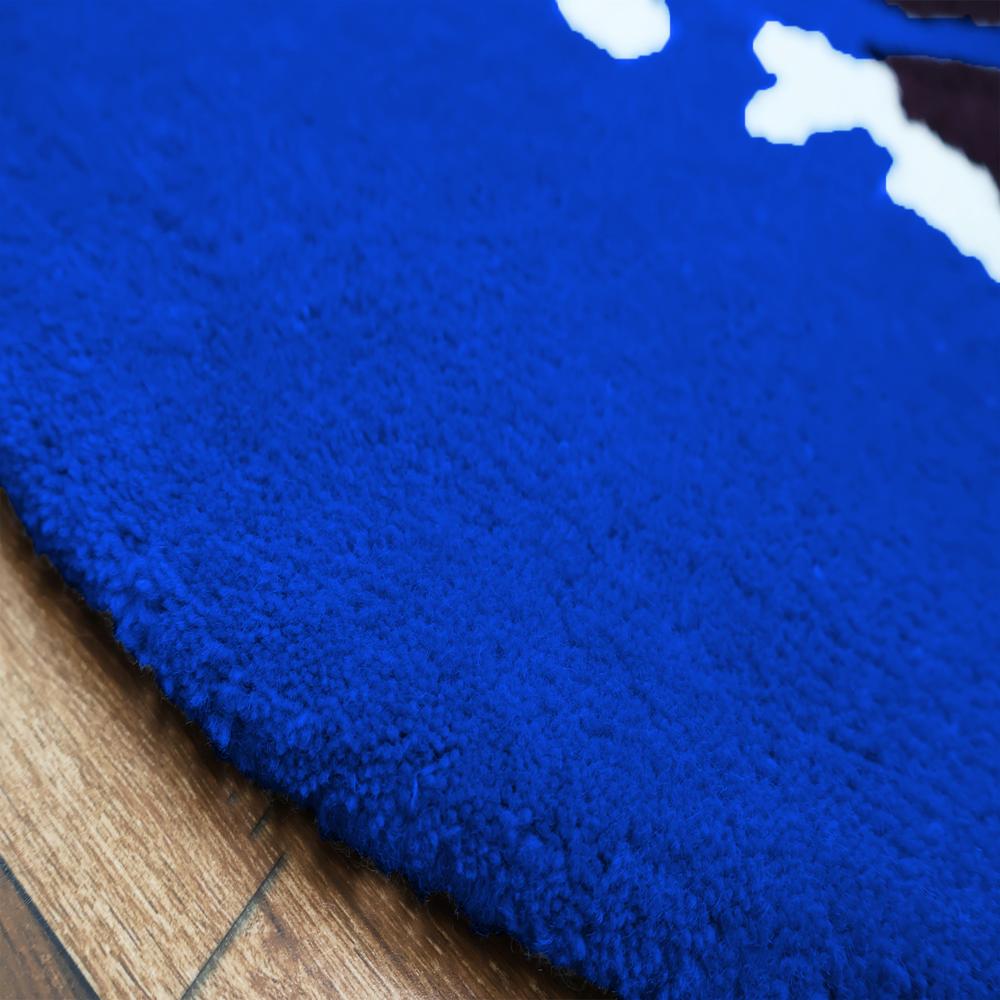 Blue Abstract Tufted Rug