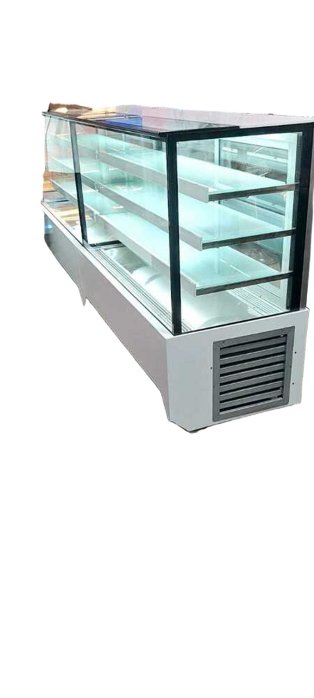 Rectangular Stainless Steel and Glass Refrigerated Display Counter