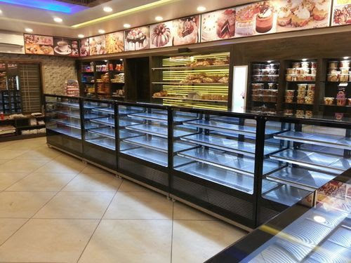 Stainless Steel And Glass Sweet And Bakery Display Counter