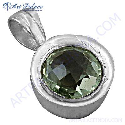 नया आकर्षक लेमन क्वार्टज जेमस्टोन सिल्वर पेंडेंट