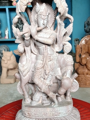 Pink Krishna - Height: 12Inch
