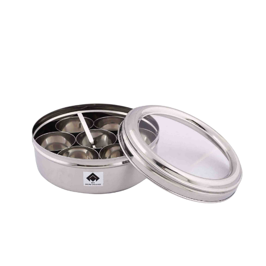 Masala Dabba / Dry Fruit Box, Ideal Gift, Spices flavour, Premium Steel, Airtight