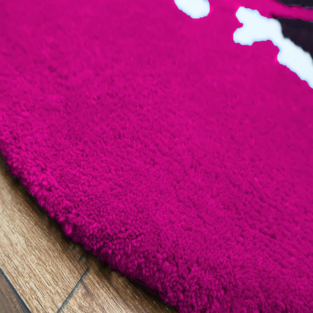 Abstract Blue Black White Hand-Tufted Rug