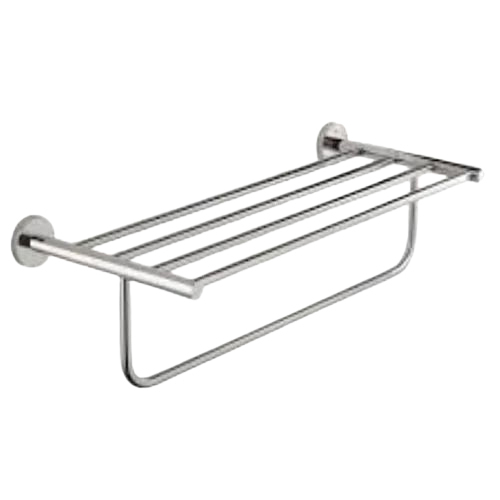 Ss Towel Rack - Stainless Steel, 24-inch Rectangular Design, Silver Color | Rust-proof, Glossy Finish, Powder Coated Protection
