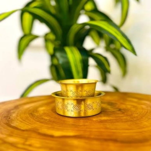 Copper Coffee Set In Gift Box - Color: Gold