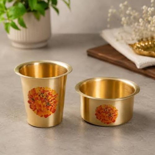 Copper Coffee Set In Gift Box - Color: Gold