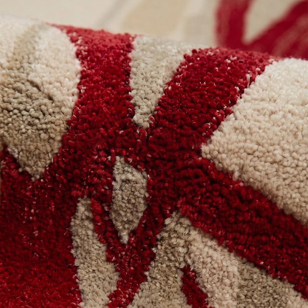 Red Abstract Botanical Hand-Tufted Area Rug