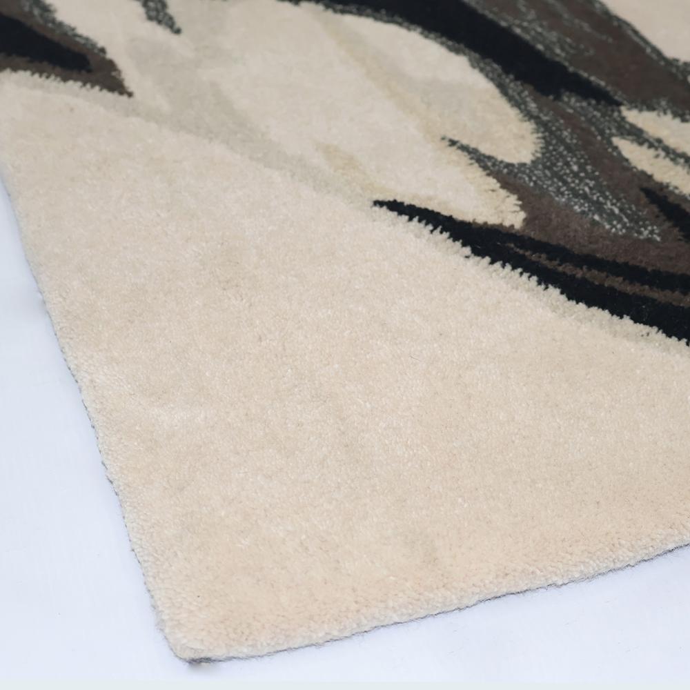 Brown Abstract Botanical Hand-Tufted Area Rug