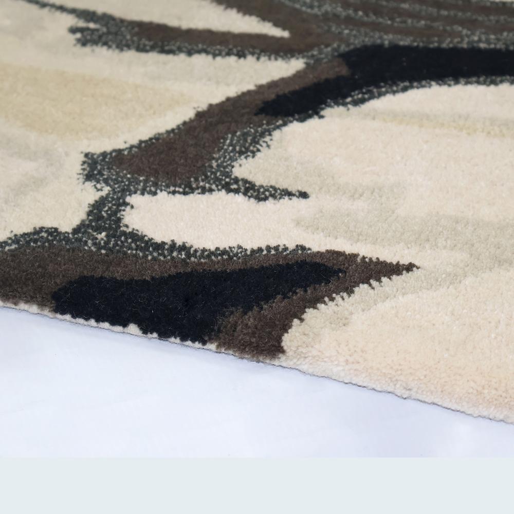 Brown Abstract Botanical Hand-Tufted Area Rug