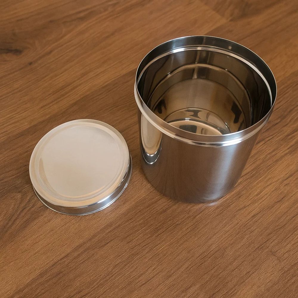 SAIL SALEM Stainless Steel Platinum Container Dabba- 4 Ltr, 5 Ltr, 6 Ltr, 7Ltr, 8 Ltr |Premium Food Storage Container with Lid | Rust Free Kitchen Storage Box