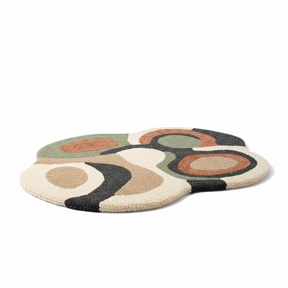 Abstract Multicolour Geometric Hand-Tufted Area Rug
